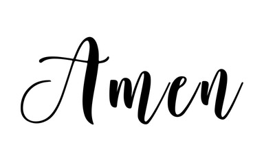 Cute Calligraphy of the Word Amen – Beautiful Lettering Design for Prints, Post Cards and More