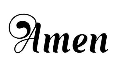 Cute Calligraphy of the Word Amen – Beautiful Lettering Design for Prints, Stickers and More
