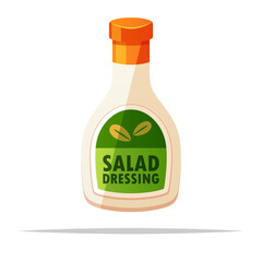 Salad dressing bottle vector isolated illustration
