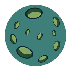 Isolated colored sci fi fantasy planet icon Vector