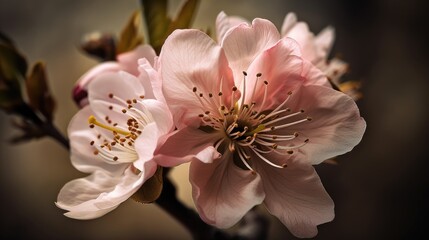 Delicate Cherry Blossom in Full Bloom, AI Generative
