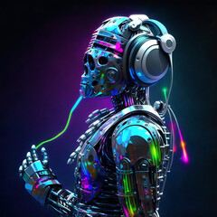 "The Art of Automation" 3D Art, Robot, Cyborg, High Quality (4K), Clean Art, Awesome Design, Perfect as Wallpaper / Poster, or Image for framing, generative, ai
