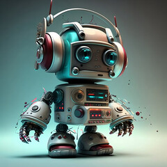 An Awesome and Colorful Robot: A Vibrant Work of Art, 3D Art, High Quality (4K), Clean Art, Awesome Design, Perfect as Wallpaper / Poster, or Image for framing, generative, ai