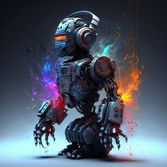 The Future of Awesome Robot Art: A Bold and Inspiring Vision, 3D Art, High Quality (4K), Clean Art, Awesome Design, Perfect as Wallpaper / Poster, or Image for framing, generative, ai