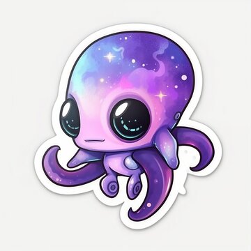 Cute Chibi Squid Sticker