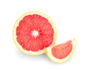 Juicy grapefruit isolated on white background