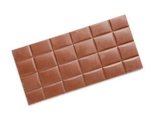 Tasty chocolate bar isolated on white background