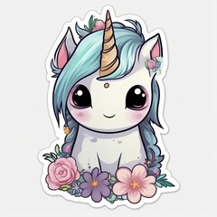 Cute unicorn sticker