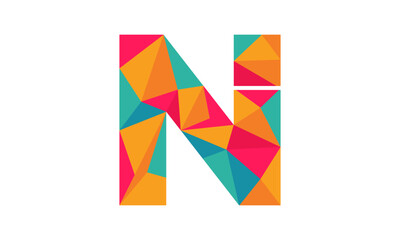 Letter N alphabet abstract vector design