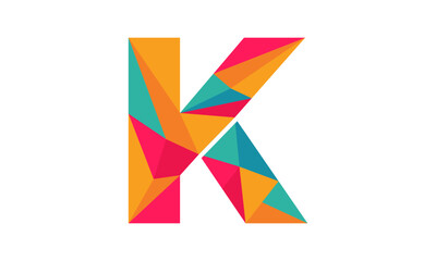 Letter K alphabet abstract vector design