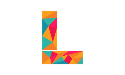 Letter L alphabet abstract vector design