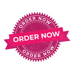 Order Now Stamp, Rubber, Badge, Seal, Label With Grunge Effect and Textured Vector Illustration