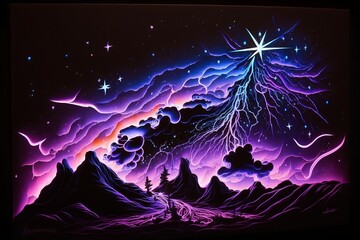 Magisch Abstrakt Neon Schwarzlicht
