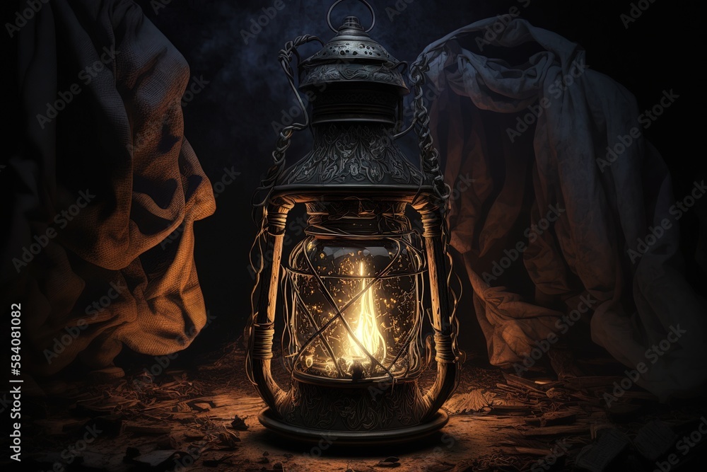 Poster the macabre secrets of a wizard's witchcraft lantern generative ai