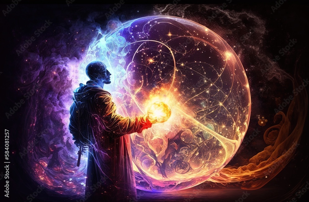 Wall mural unleashing the mystic light of plasma into creation generative ai