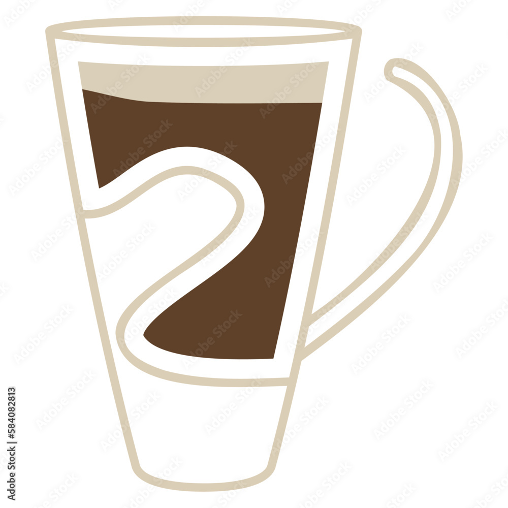 Poster Isolated colored abstract coffee cup icon Vector