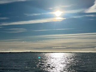 Iceland sunset on the sea