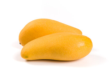 two yellow mango isolated on white background