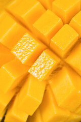 closeup of mango slice texture background.