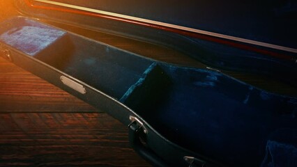 Violin Picked Up In Golden Dusty Glow