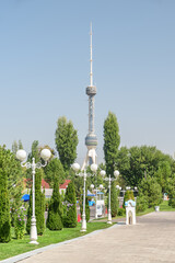 Naklejka premium Scenic view of Tashkent TV Tower in Tashkent, Uzbekistan