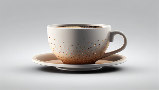 cup of coffee on white