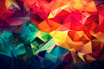 Obraz premium Abstract 2D geometric colorful background. - Shape, Design, Triangle, Square, Circle, Polygon, Rhombus, Prism.
