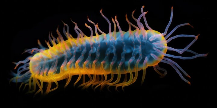 Captivating Shots of Polychaeta in the Deep Sea. Gen AI