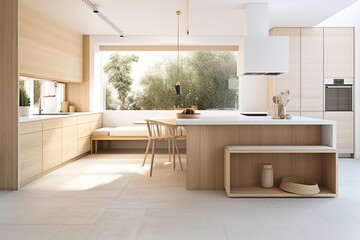 Fototapeta premium modern kitchen interior, generative ai