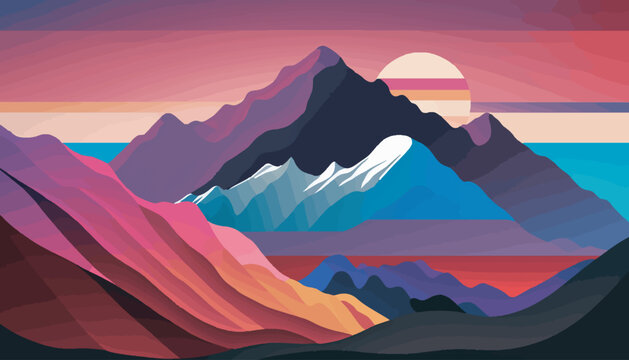 Bisexual Mountain Horizon. The picture conveys a sense of openness, inclusivity, and diversity, making it an ideal choice for projects promoting LGBTQ+ themes.