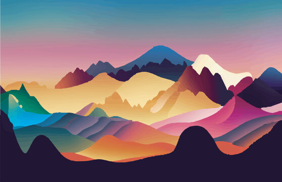 Pansexual Mountain Horizon. The picture conveys a sense of openness, inclusivity, and diversity, making it an ideal choice for projects promoting LGBTQ+ themes.