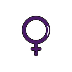 Symbol of Feminism Sign, Female Symbol. Women's Rights Day. International Women's Day. White background. Vector illustration