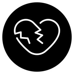 broken heart glyph icon