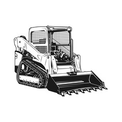 kubota SVL 75 skid steer excavation line vector