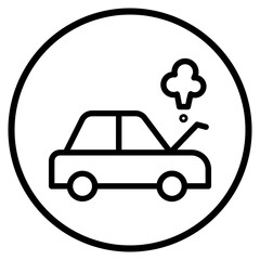 broken car line icon