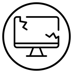 Fototapeta premium broken screen line icon