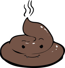 illustration of a chocolate cake in poop style