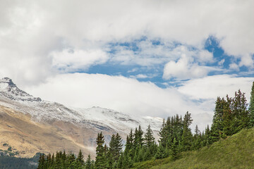 Snow mountain landscape from Banff National Park
