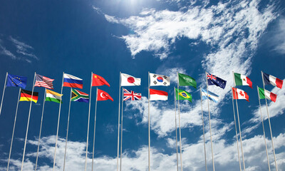 g20 g twenty membership country international flag relationship summit group business financial...