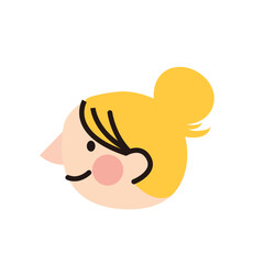 金髪お団子ヘアの横顔アイコン