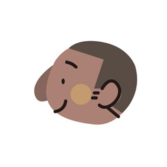 坊主頭の横顔アイコン