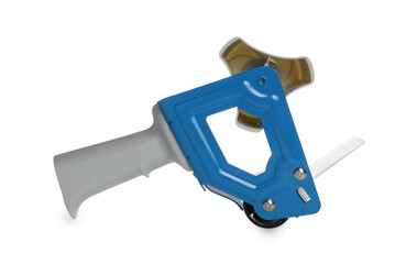 One handheld tape dispenser isolated on white