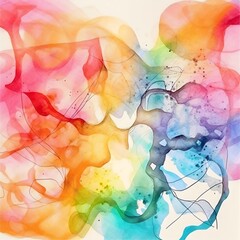 Colorful watercolor background created with AI