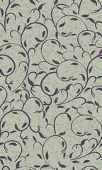 Mint block printed floral pattern 