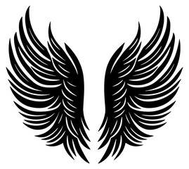angel wings vector illustration, angel wings tattoo, angel wings vector, angel wings illustration in isolated background
