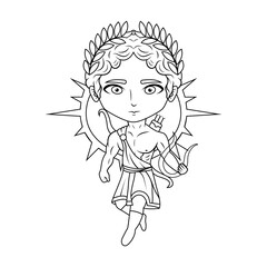 Apollo chibi mascot line art