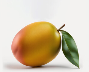 Ripe mango isolated on white. Mango Clipping Path