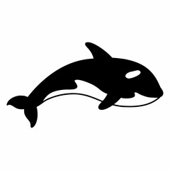 Killer whale on white background. Animals of Arctic and Antarctica. Vector doodle illustration for child. Sticker. © Полина Екимова