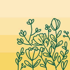 green ornament botanical hand drawn 