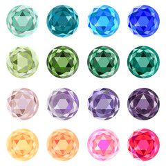 Gems set for game design. Diamond, brilliant gem. Vector illustration.